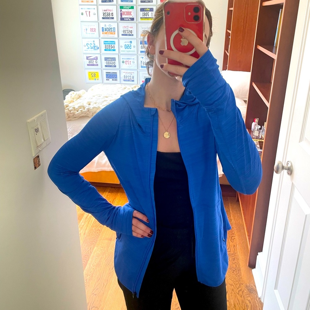 Blue Athleta workout jacket